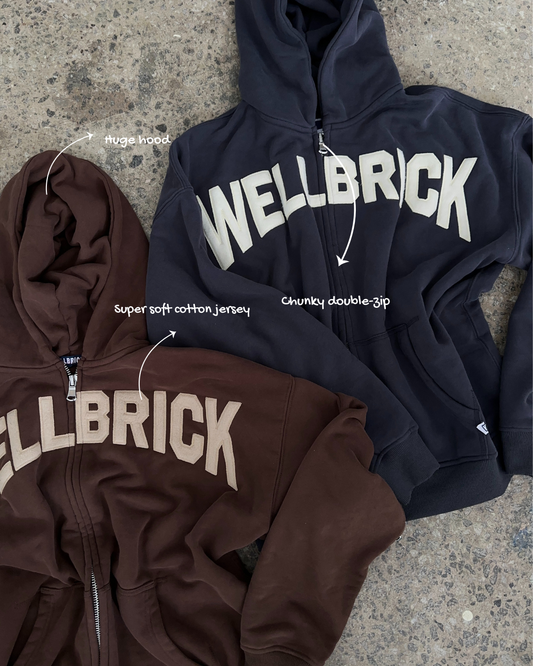 Varsity Brown Zip Hoodie