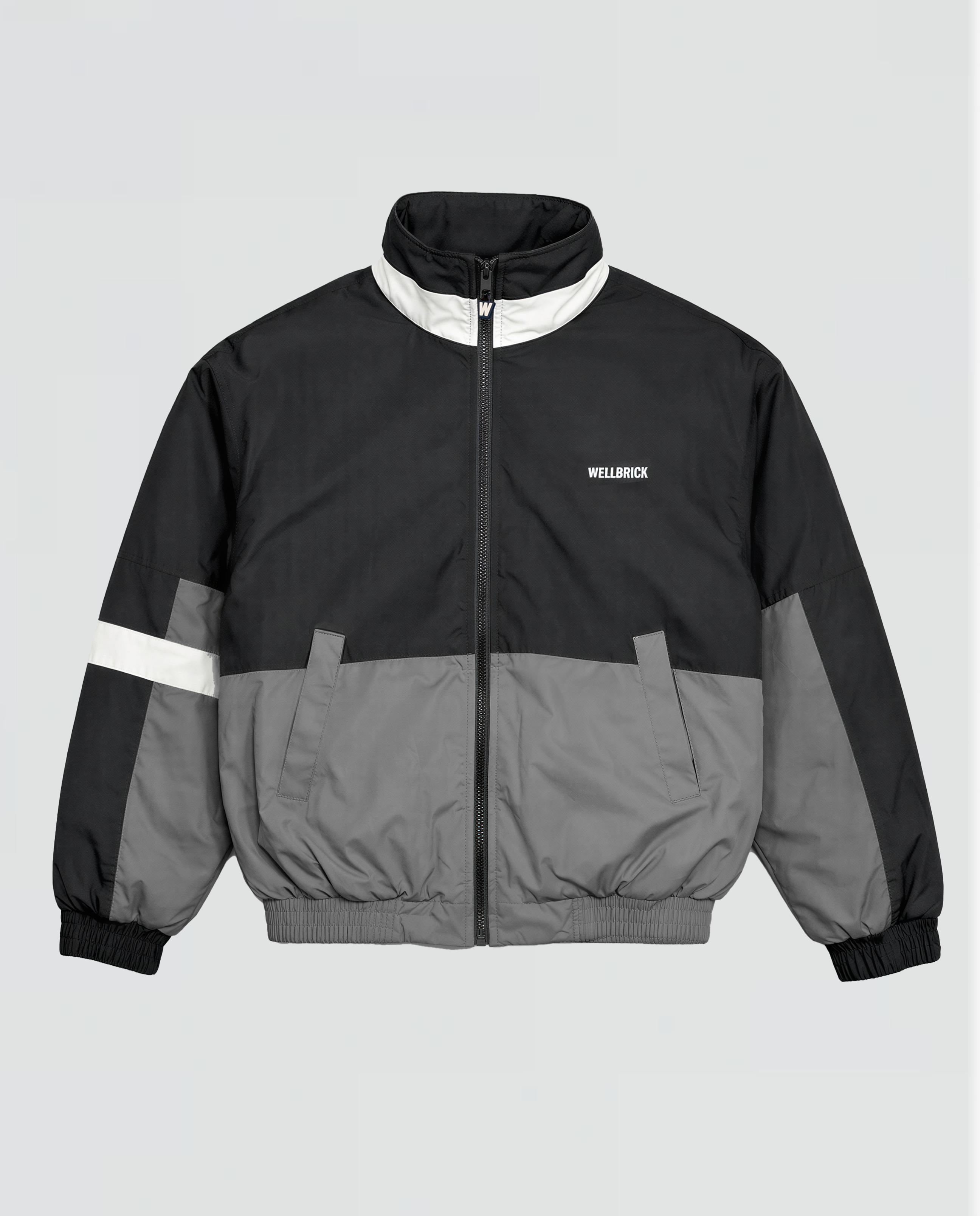 Unisex Retro Shell Jacket - Grey and Black – WELLBRICK