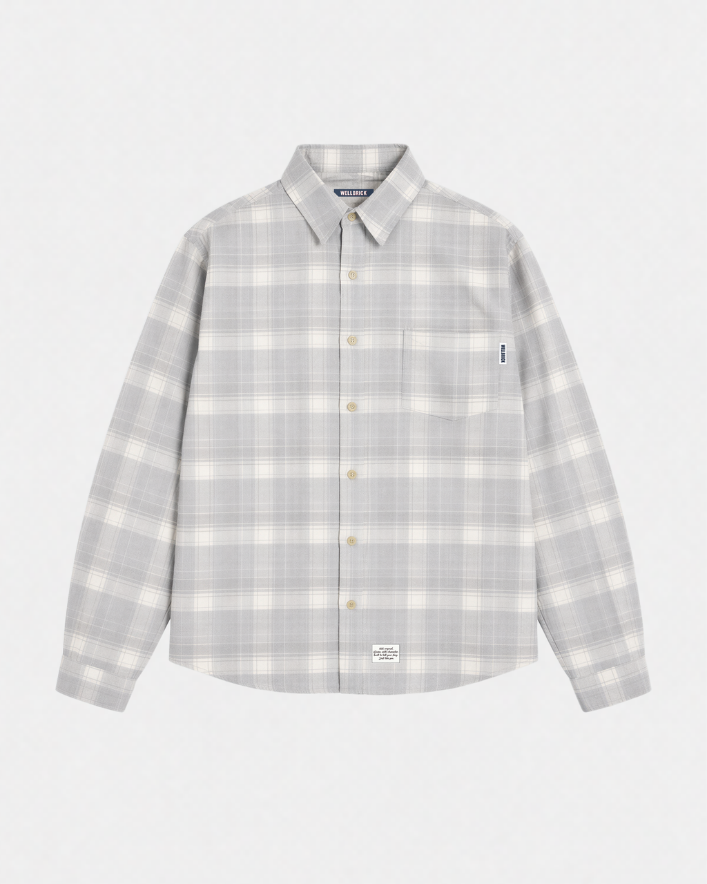 Oversized Flannel Shirt - Washed Grey