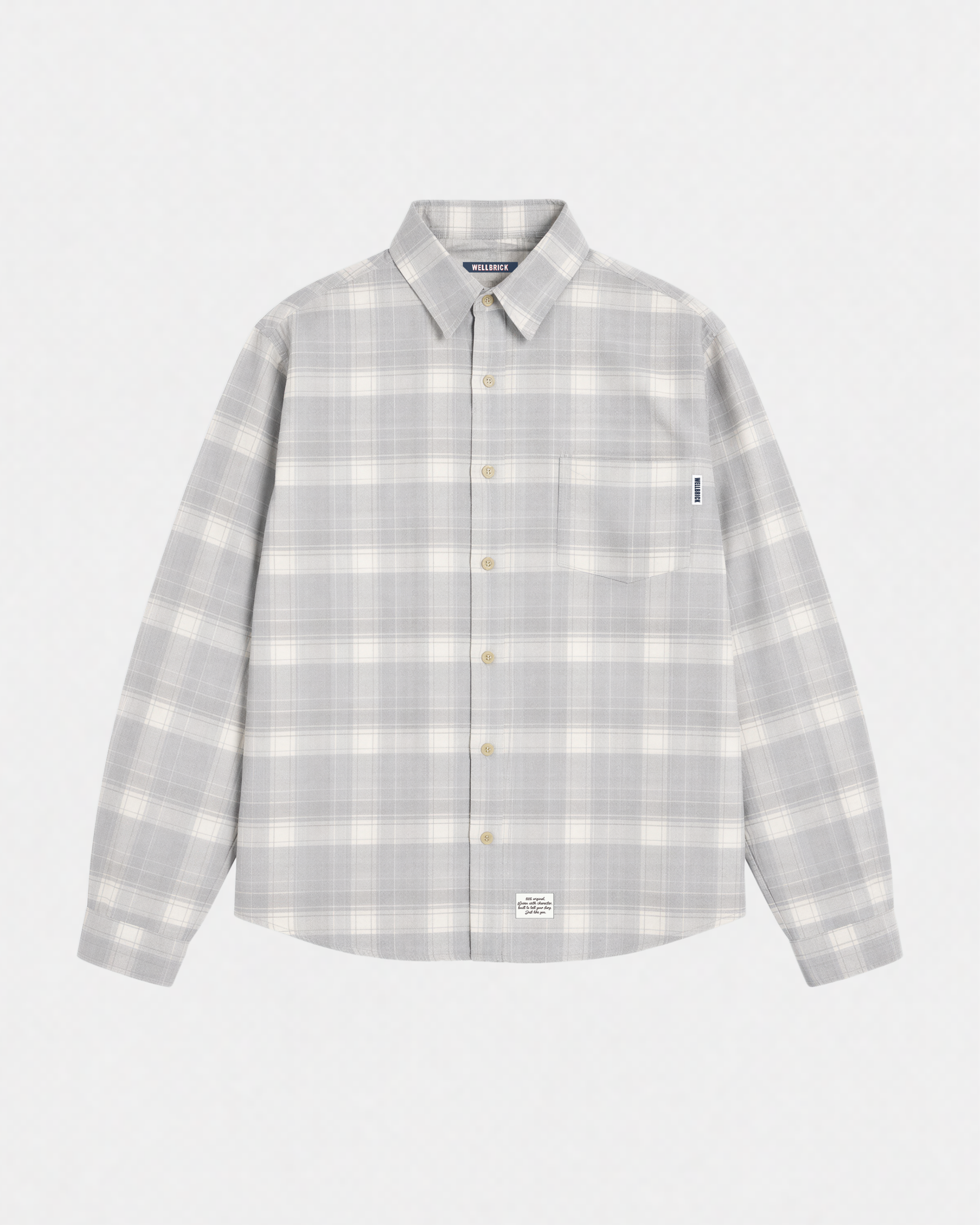 Oversized Flannel Shirt - Washed Grey