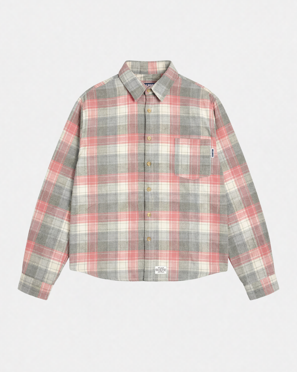 Oversized Flannel Shirt - Washed Red