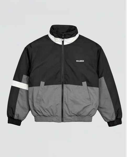 Unisex Retro Shell Jacket - Grey and Black – WELLBRICK