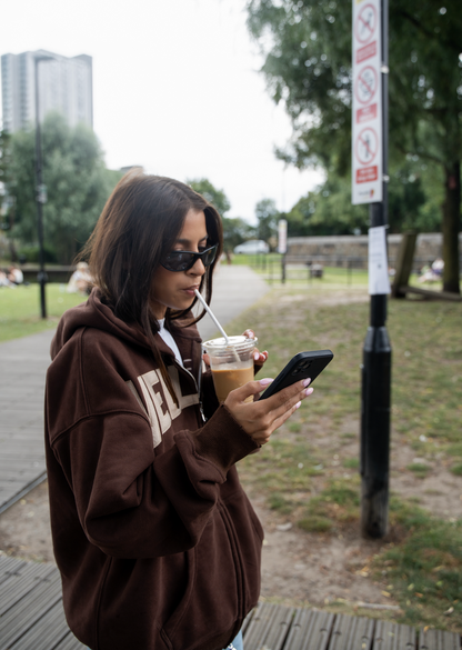 Varsity Brown Zip Hoodie