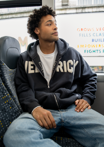 Yearbook Navy Zip Hoodie